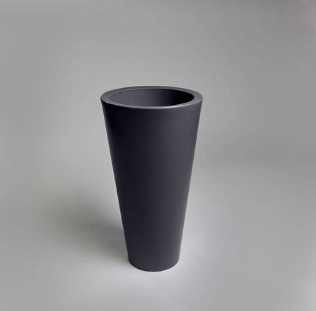 Donica dekoracyjna ARGO z wewnętrzną półką - 75 cm - antracyt